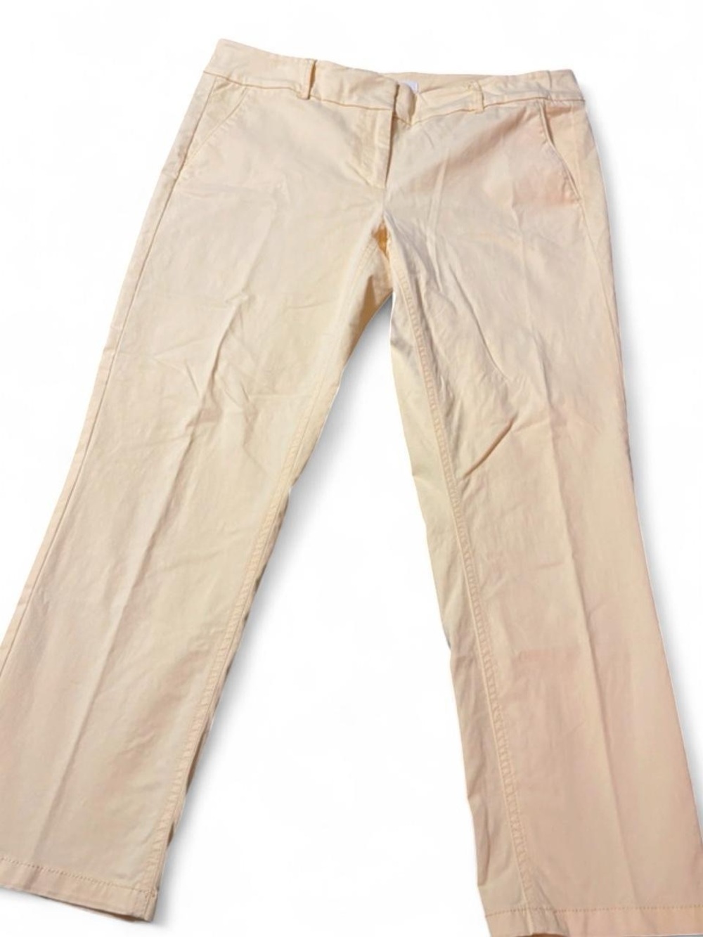 Pale Yellow Straight-Leg Pants